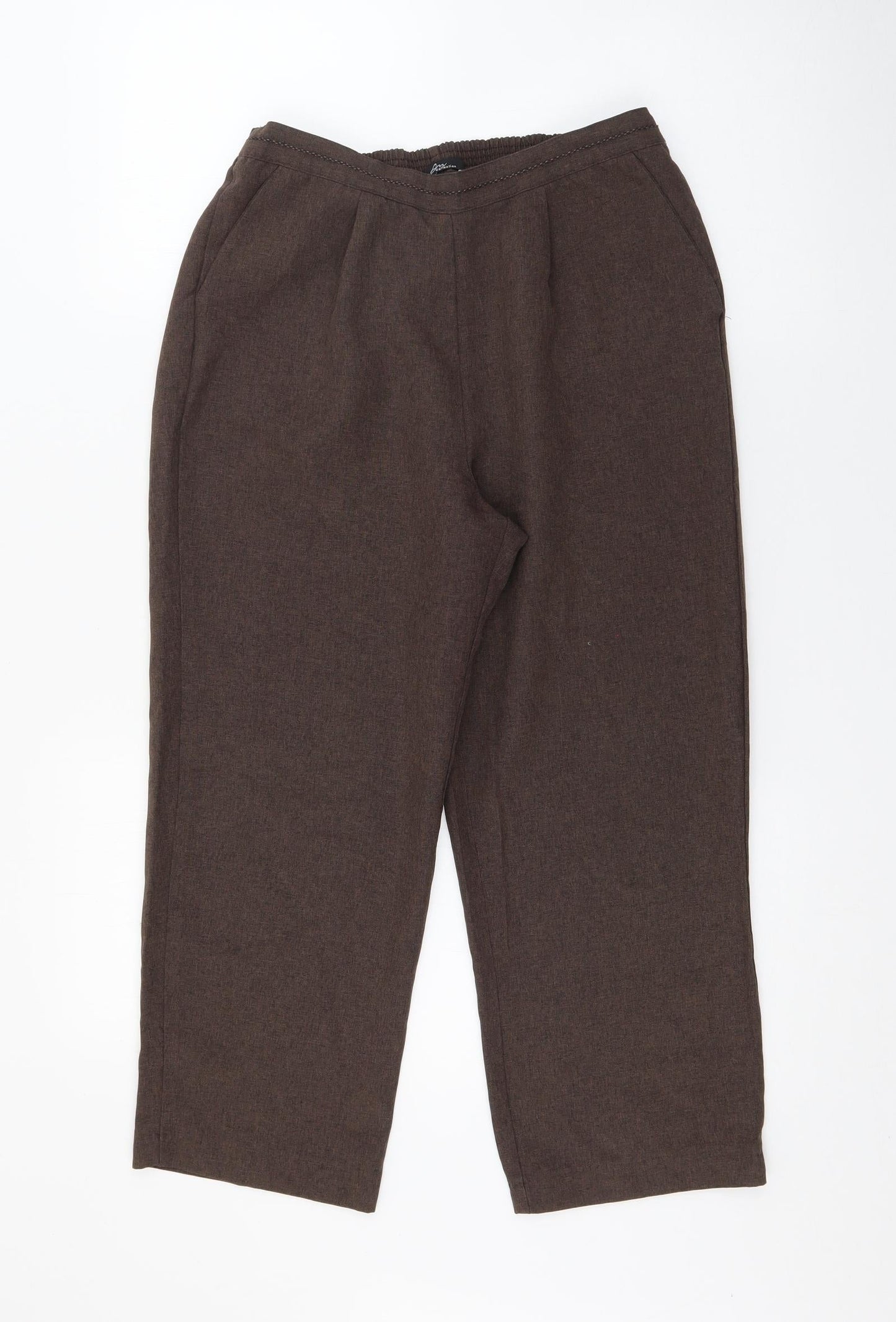 Bonmarché Womens Brown  Polyester Trousers  Size 10 L21.5 in Regular