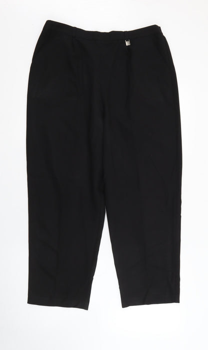 Classics Womens Black  Polyester Trousers  Size 16 L25 in Regular