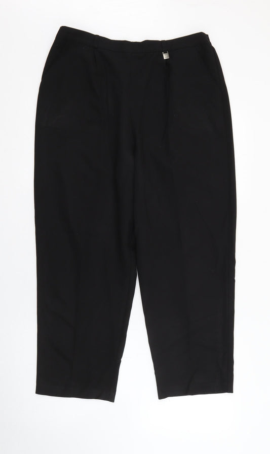 Classics Womens Black  Polyester Trousers  Size 16 L25 in Regular