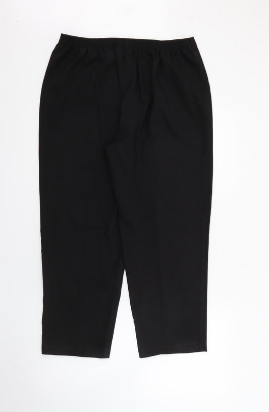 Classics Womens Black  Polyester Trousers  Size 16 L25 in Regular
