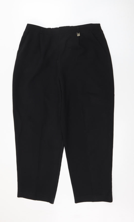 Classic` Womens Black  Polyester Trousers  Size 16 L23 in Regular