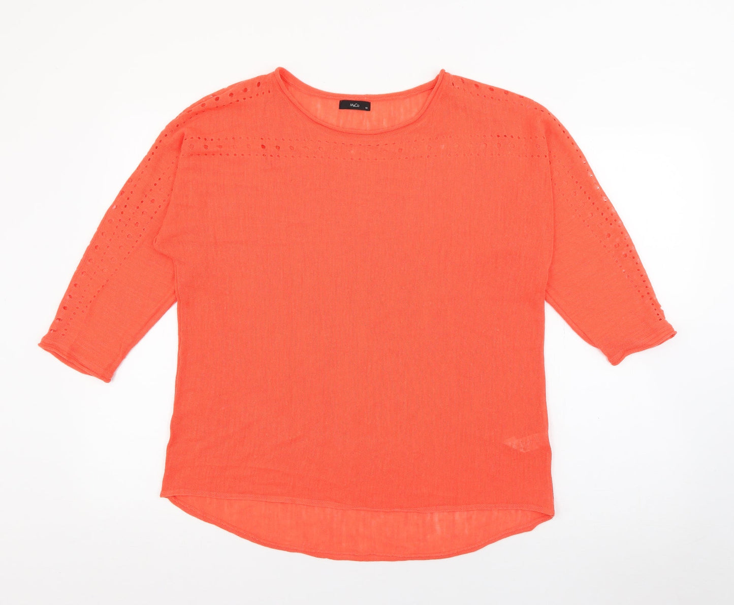 Womens UK Size 16 M&Co Orange Pullover Jumper