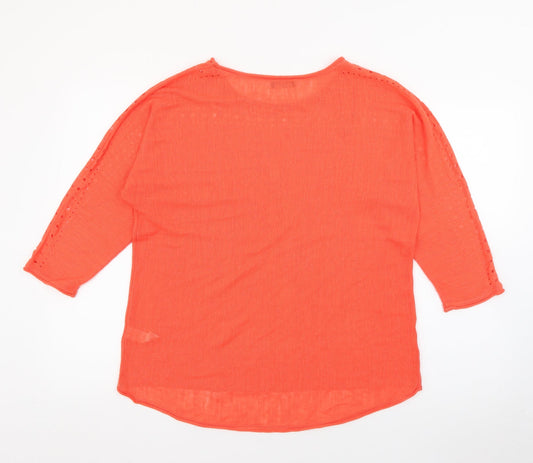 Womens UK Size 16 M&Co Orange Pullover Jumper