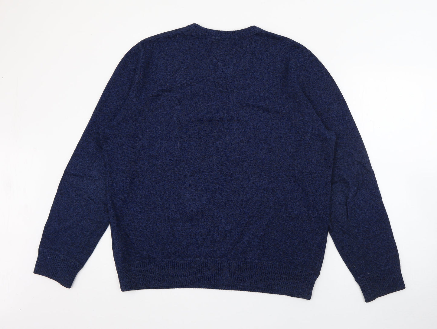 American Eagle Outfitters Mens Blue V-Neck  Cotton Pullover Jumper Size L