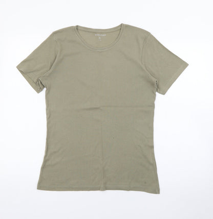 Womens UK Size M Dunnes Stores Green Basic T-Shirt