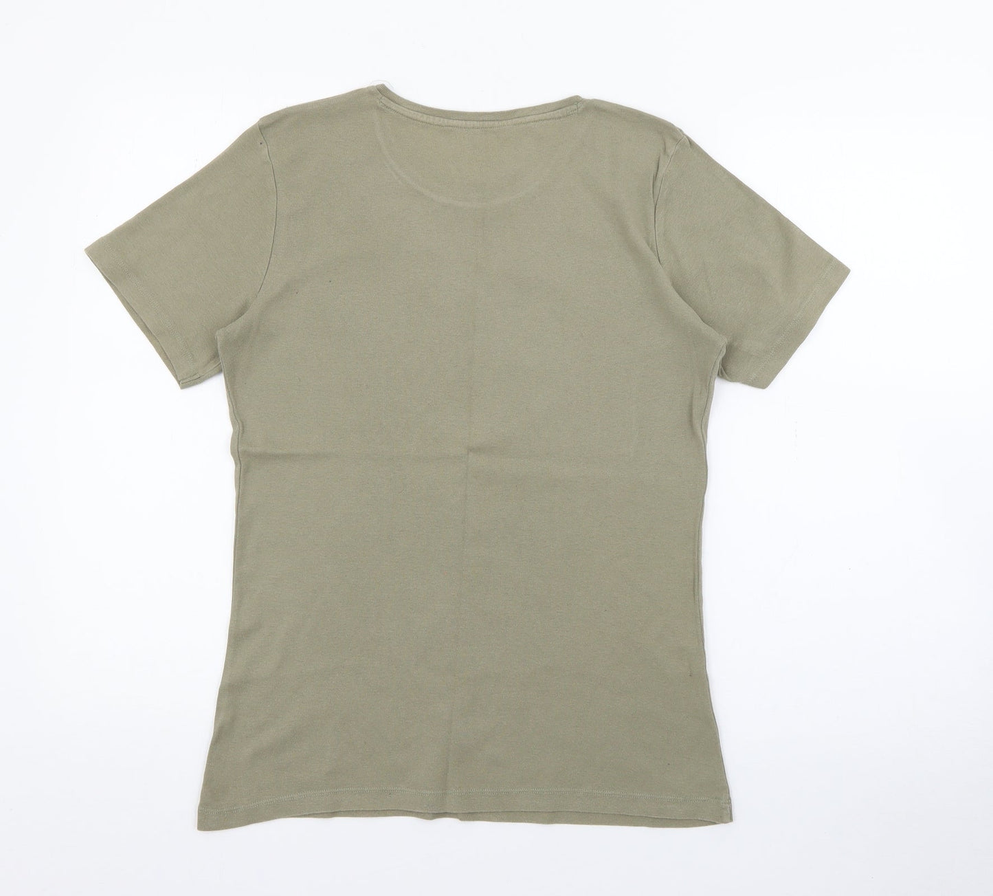 Womens UK Size M Dunnes Stores Green Basic T-Shirt