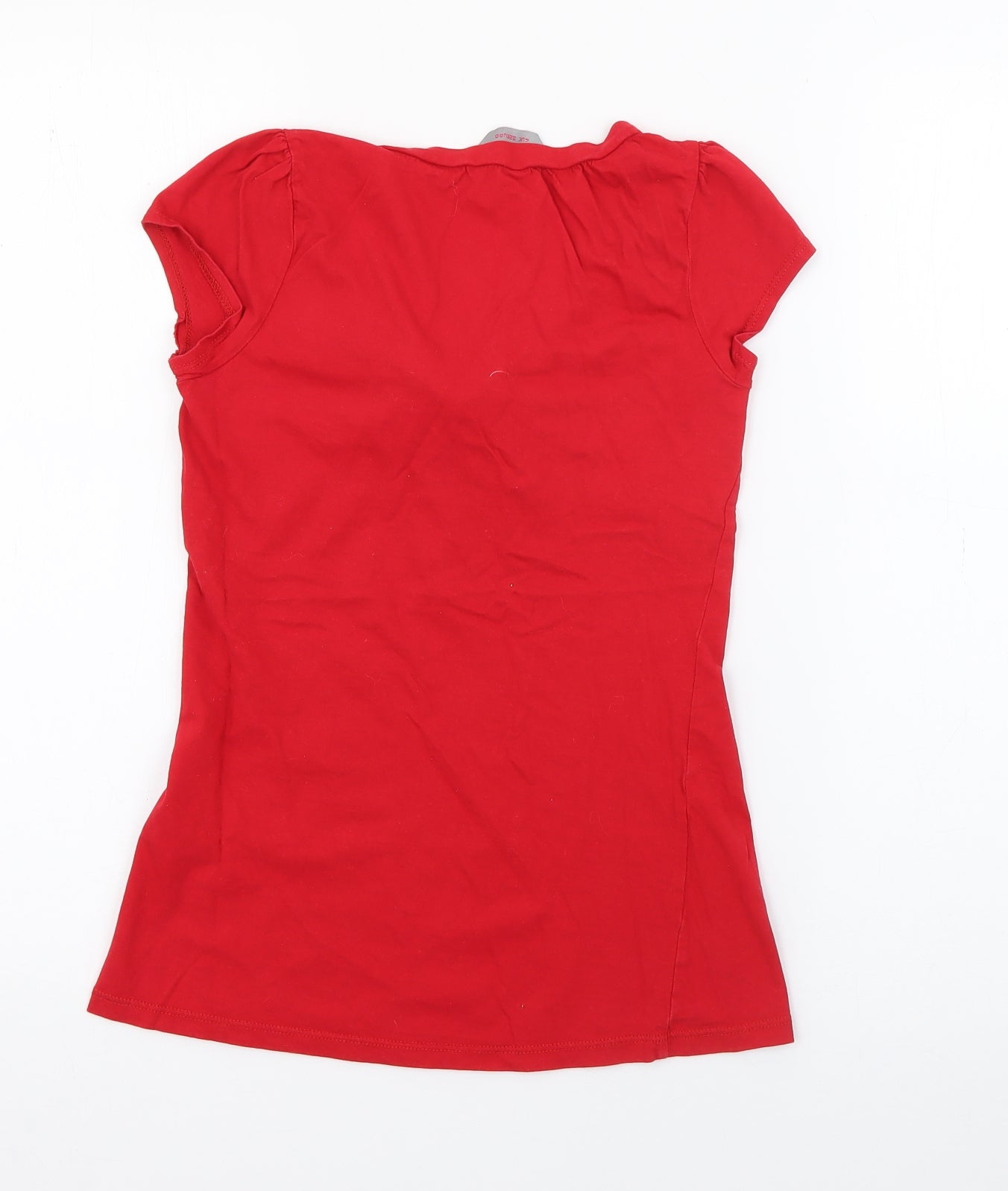 Womens UK Size 4 Dorothy Perkins Red Basic T-Shirt