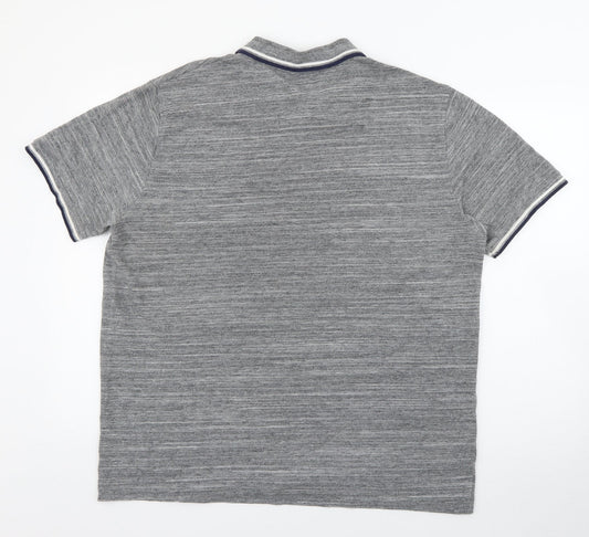 AWC85 Mens Grey  Polyester  Polo Size XL Collared Button