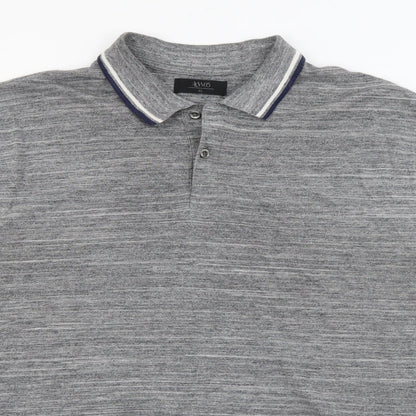 AWC85 Mens Grey  Polyester  Polo Size XL Collared Button