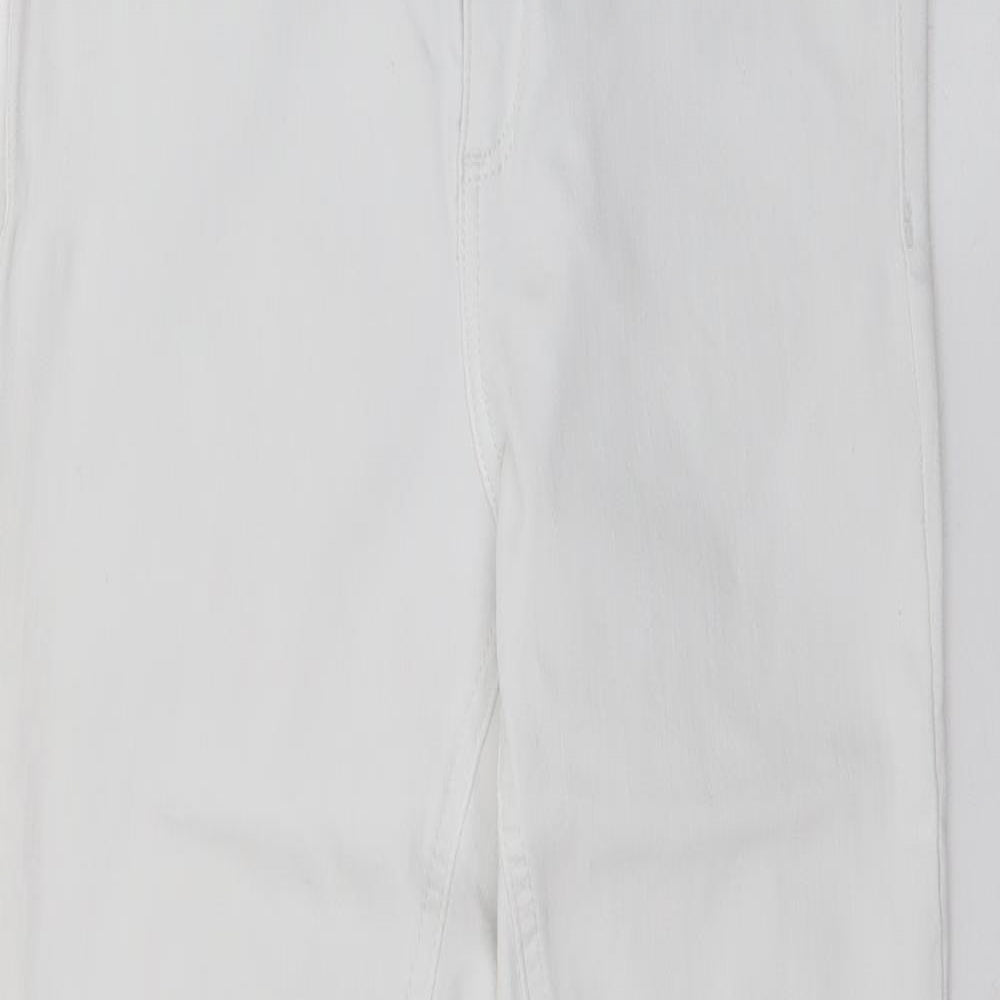 Miss Selfridge Womens White  Cotton Skinny Jeans Size 10 L27 in Regular