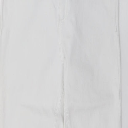 Miss Selfridge Womens White  Cotton Skinny Jeans Size 10 L27 in Regular