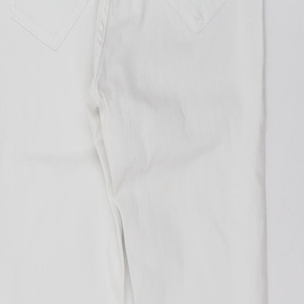 Miss Selfridge Womens White  Cotton Skinny Jeans Size 10 L27 in Regular