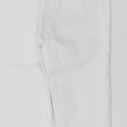 Miss Selfridge Womens White  Cotton Skinny Jeans Size 10 L27 in Regular