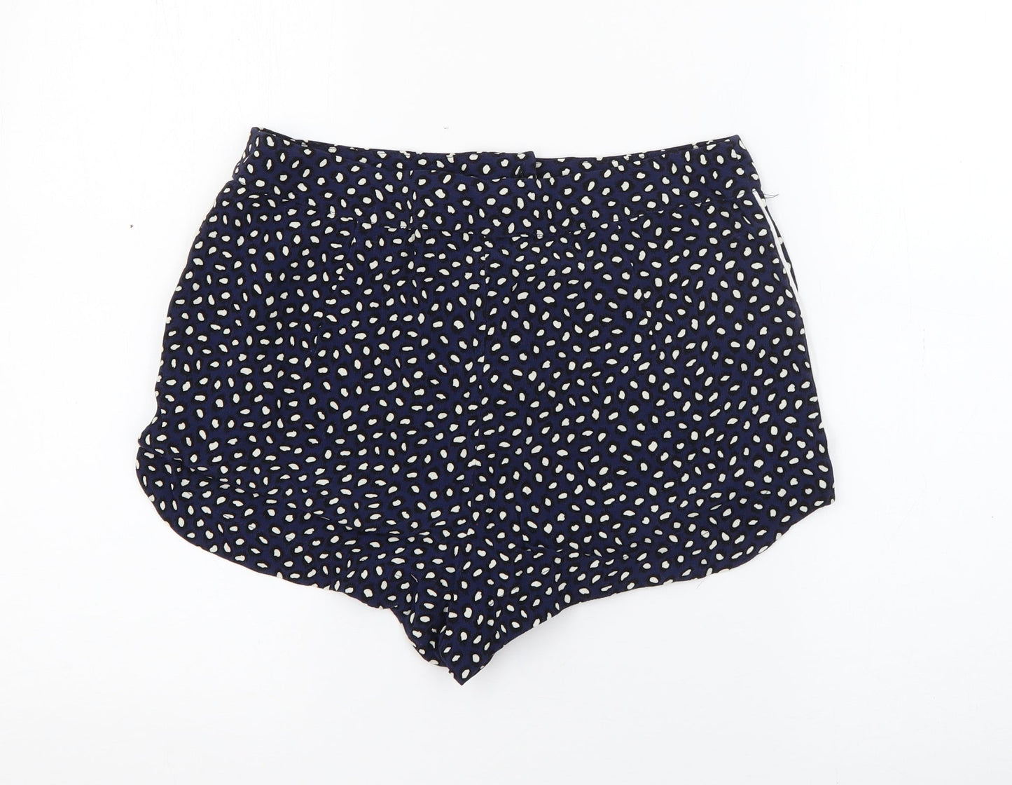 Topshop Womens Blue Geometric Viscose Sailor Shorts Size 10  Regular