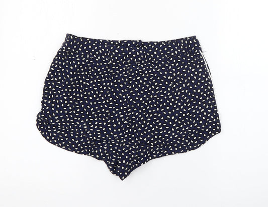 Topshop Womens Blue Geometric Viscose Sailor Shorts Size 10  Regular