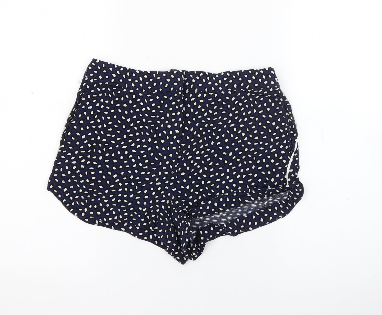 Topshop Womens Blue Geometric Viscose Sailor Shorts Size 10  Regular