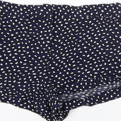 Topshop Womens Blue Geometric Viscose Sailor Shorts Size 10  Regular
