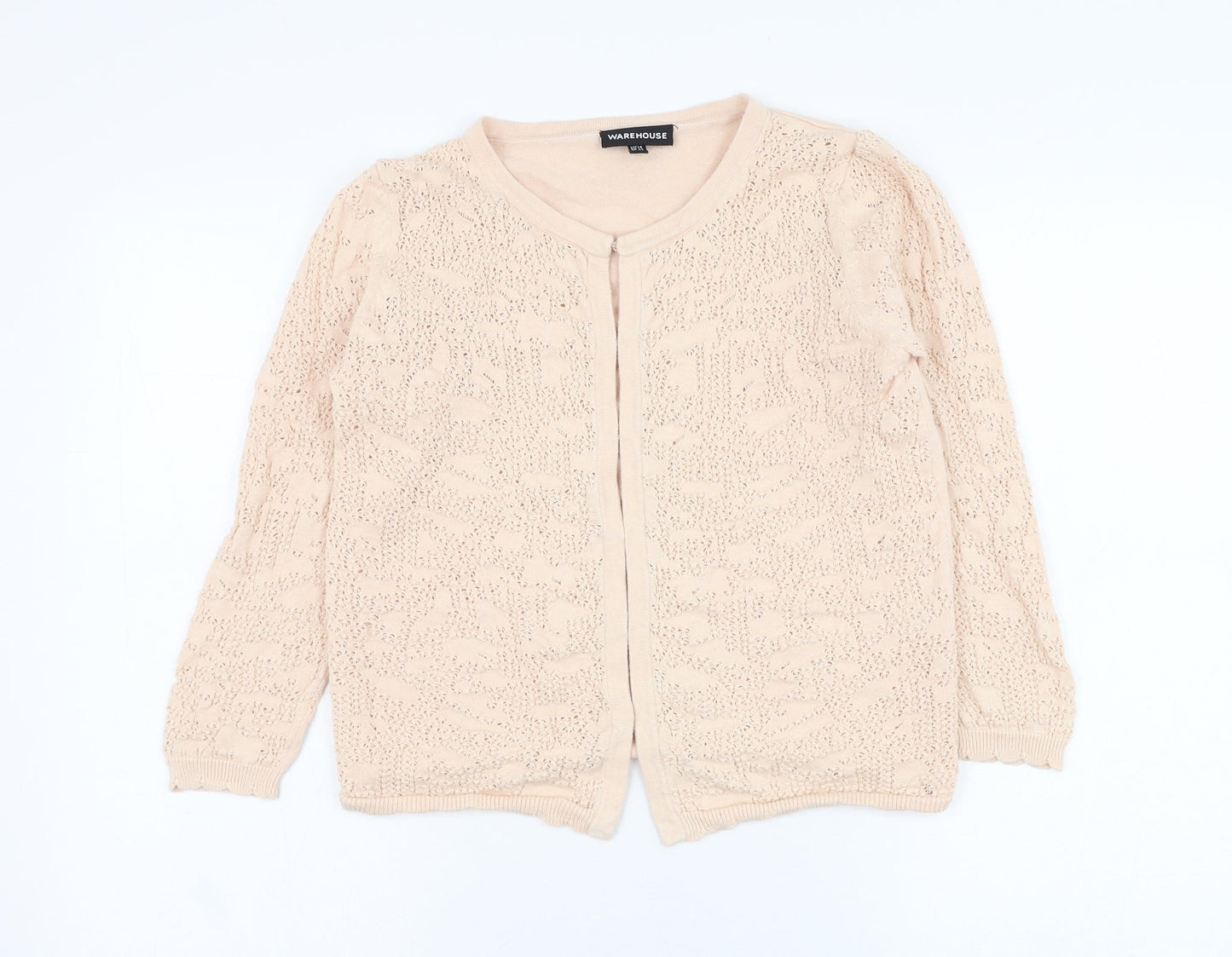 Womens UK Size 14 Warehouse Pink Cardigan Jumper