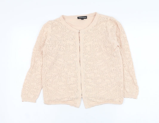 Womens UK Size 14 Warehouse Pink Cardigan Jumper