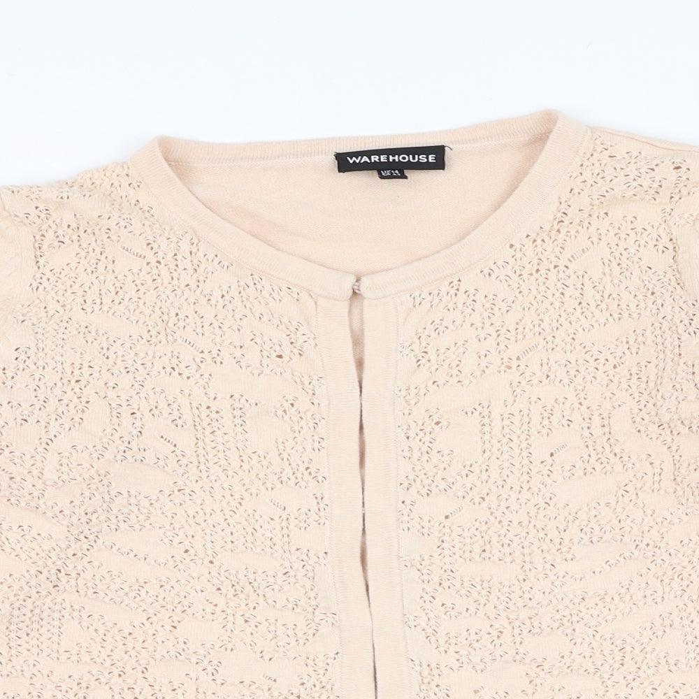 Womens UK Size 14 Warehouse Pink Cardigan Jumper