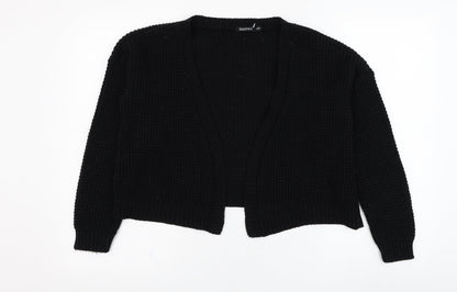 Boohoo Womens Black Square Neck  Acrylic Cardigan Jumper Size S