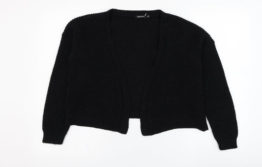 Boohoo Womens Black Square Neck  Acrylic Cardigan Jumper Size S