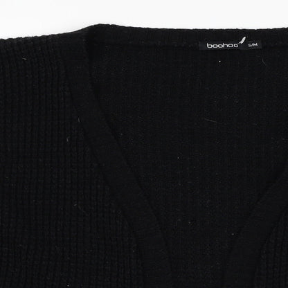 Boohoo Womens Black Square Neck  Acrylic Cardigan Jumper Size S