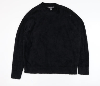 Front view of Primark women’s black nylon pullover sweatshirt, size UK 10, pullover