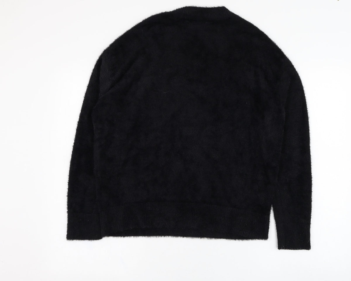 Back view of Primark women’s black nylon pullover sweatshirt, size UK 10, pullover