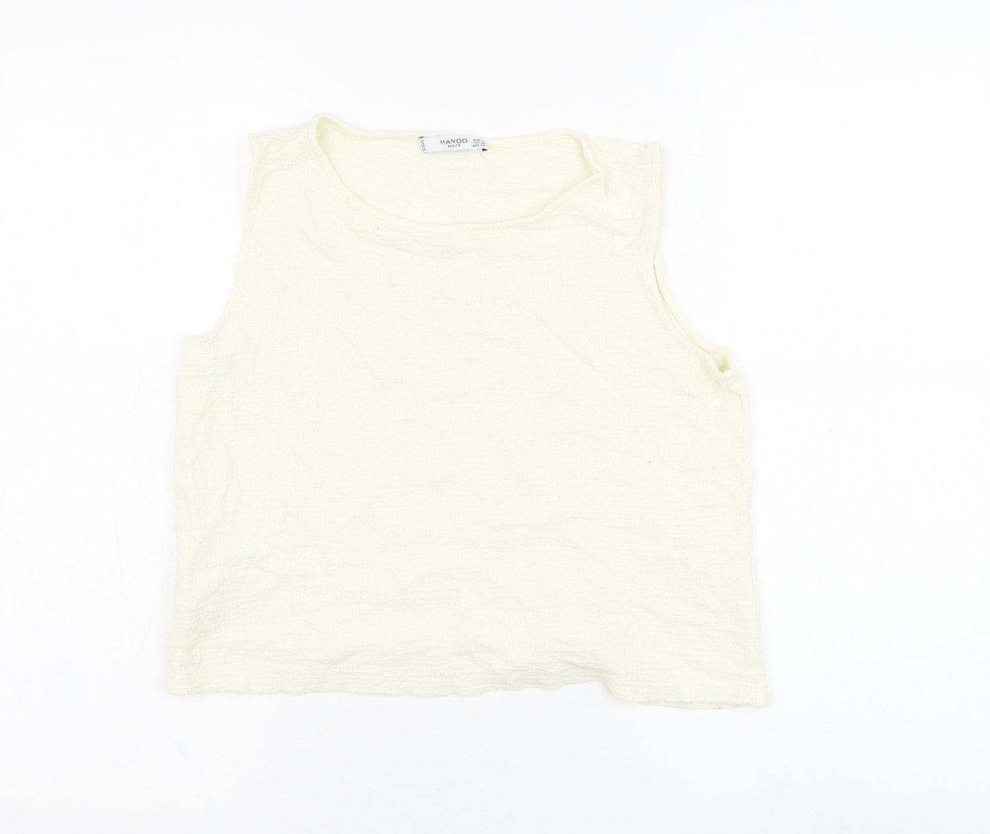 Womens UK Size S Mango Ivory Basic Tank