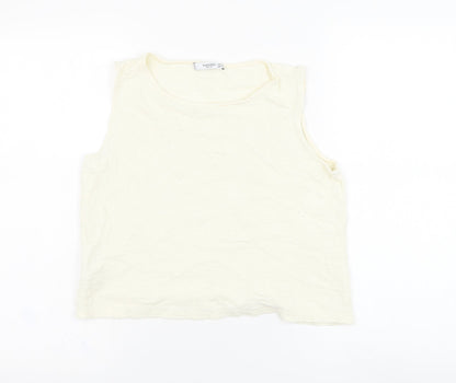 Womens UK Size S Mango Ivory Basic Tank
