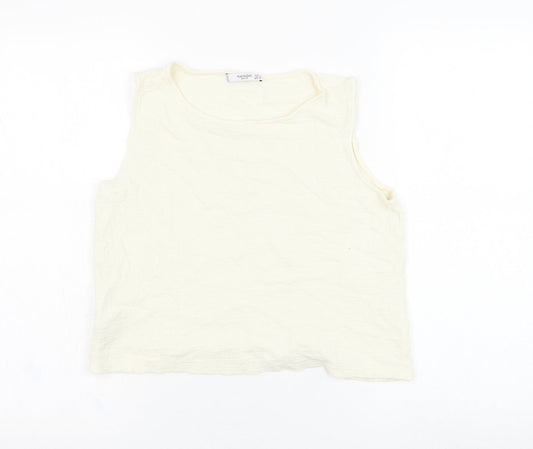Womens UK Size S Mango Ivory Basic Tank