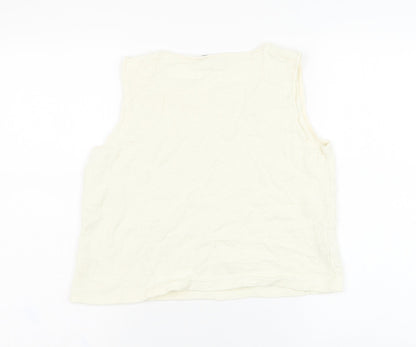 Womens UK Size S Mango Ivory Basic Tank
