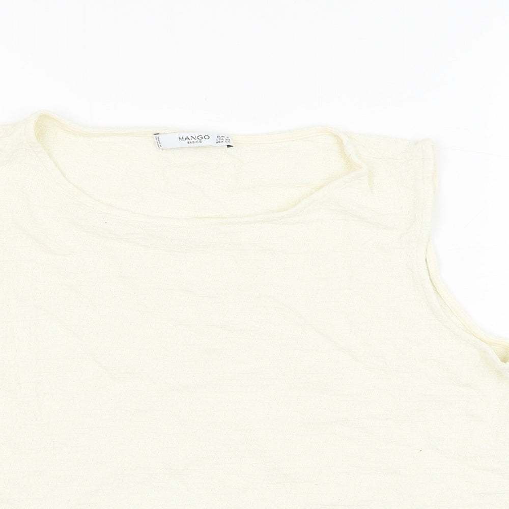 Womens UK Size S Mango Ivory Basic Tank