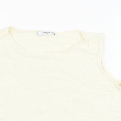 Womens UK Size S Mango Ivory Basic Tank