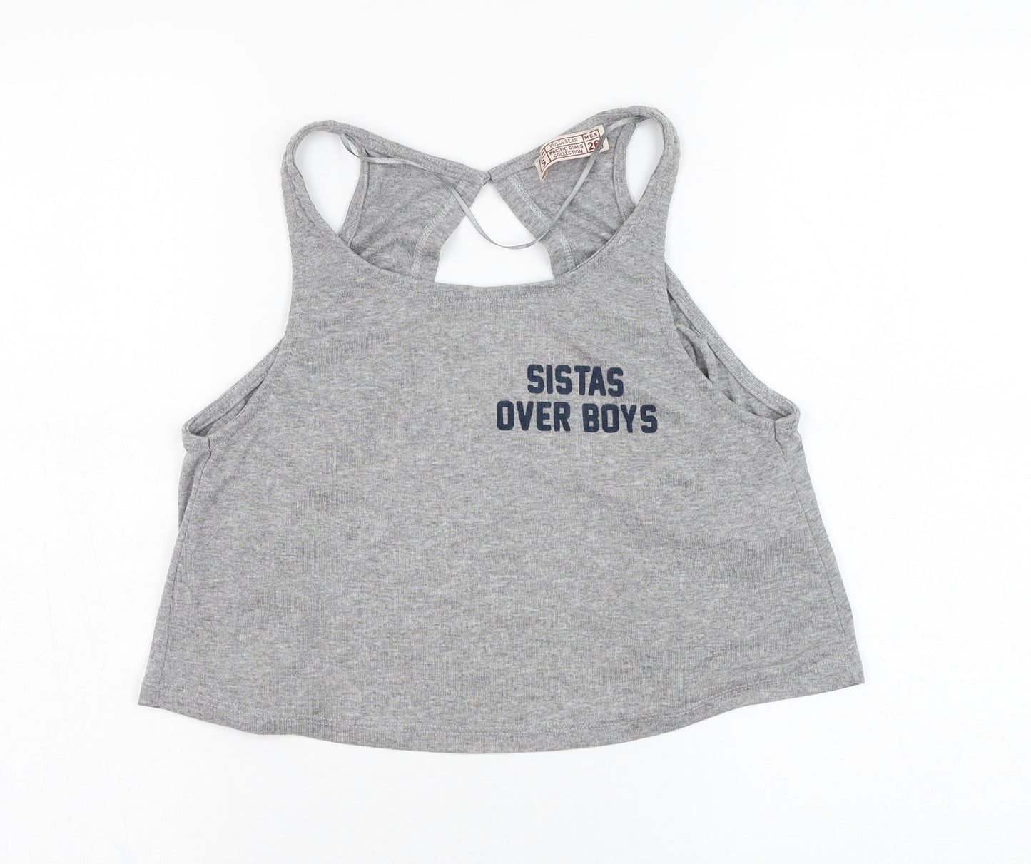 Womens UK Size S Pull&Bear Grey Basic Tank