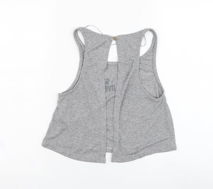 Womens UK Size S Pull&Bear Grey Basic Tank