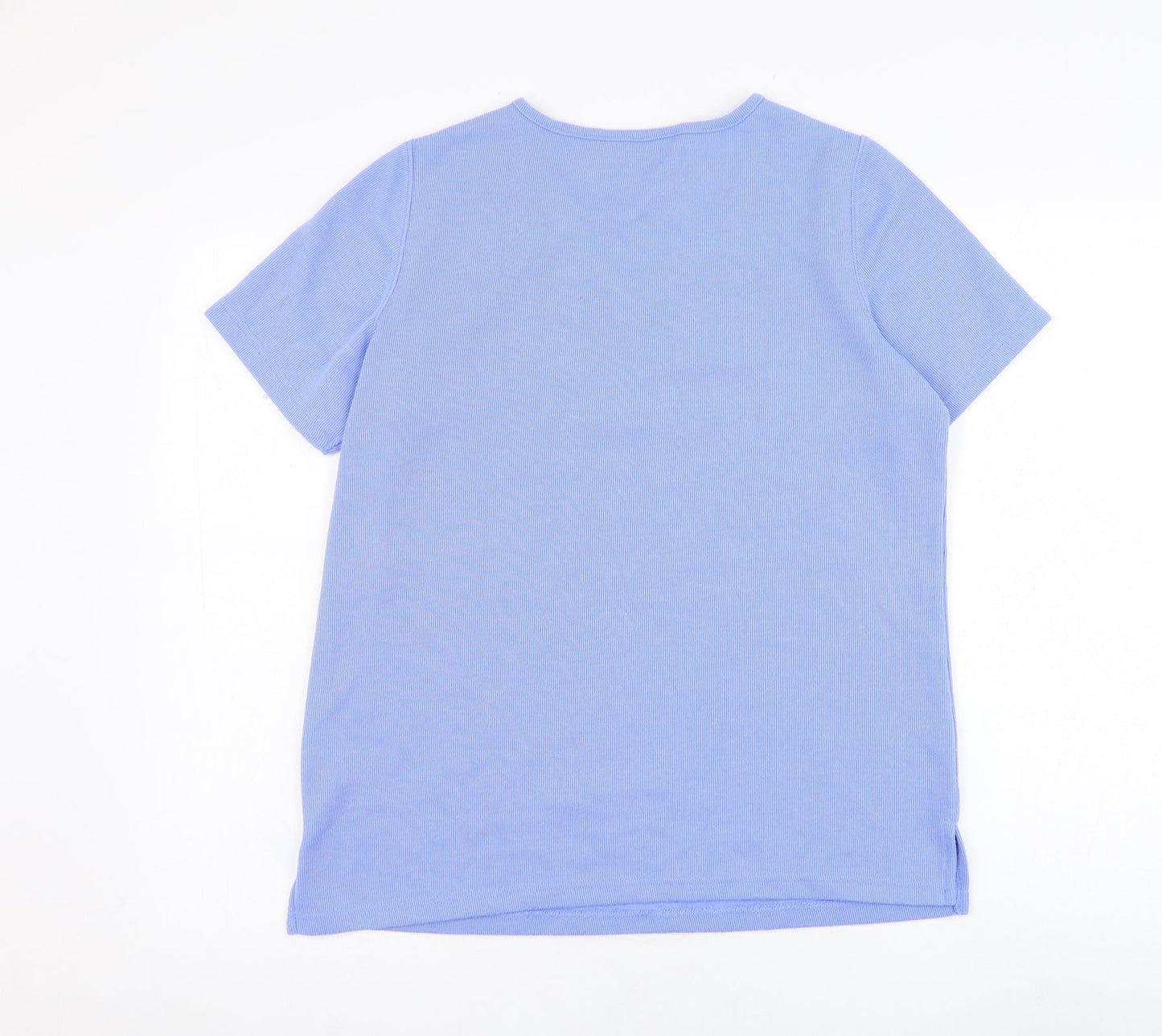 Womens UK Size S BM Blue Basic T-Shirt