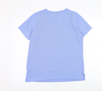 Womens UK Size S BM Blue Basic T-Shirt