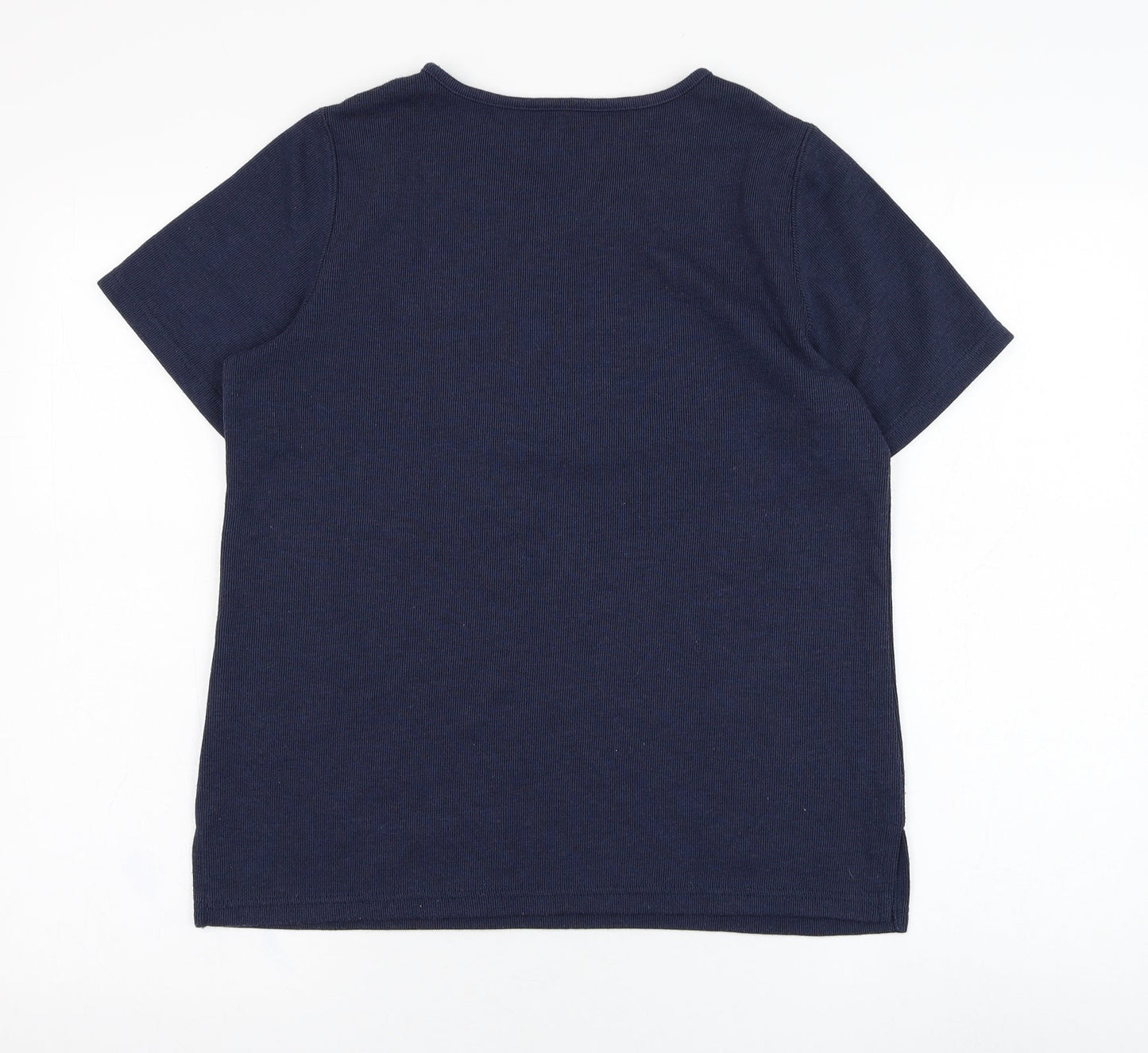 Womens UK Size S Preworn Blue Basic T-Shirt