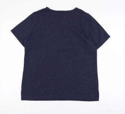 Womens UK Size S Preworn Blue Basic T-Shirt