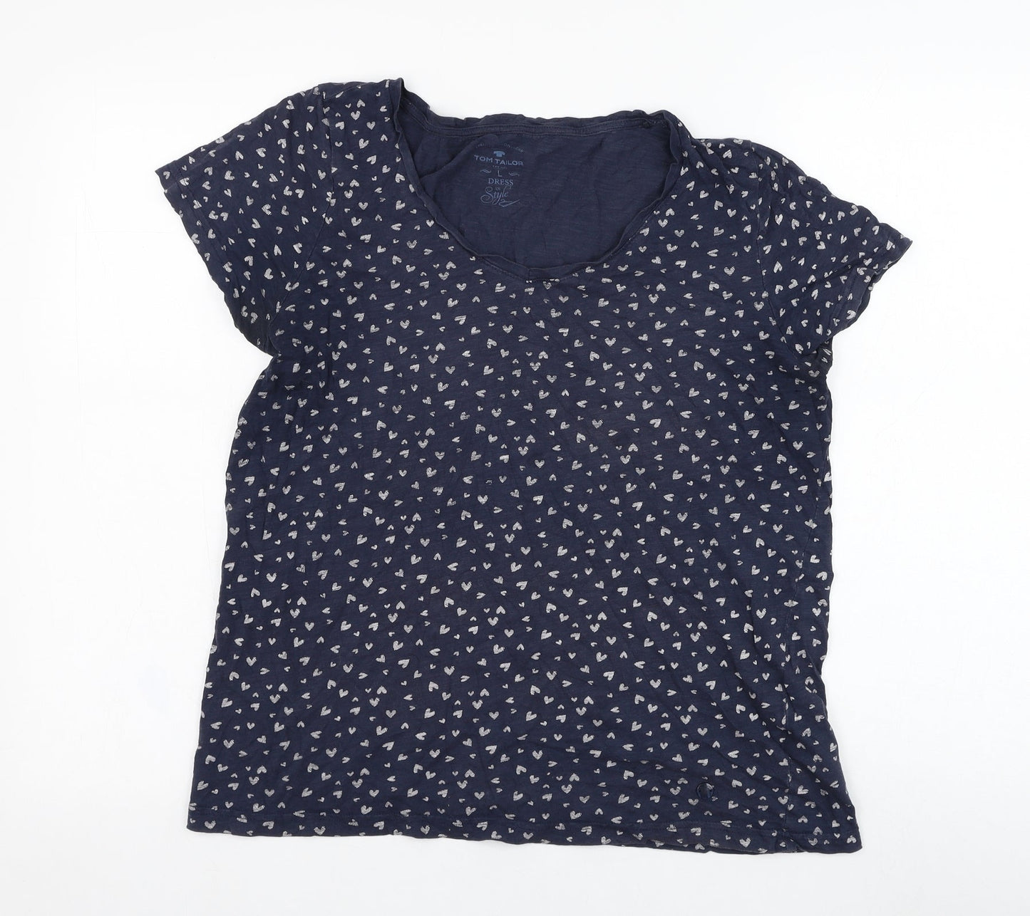 Womens UK Size L TOM TAILOR Blue Basic T-Shirt