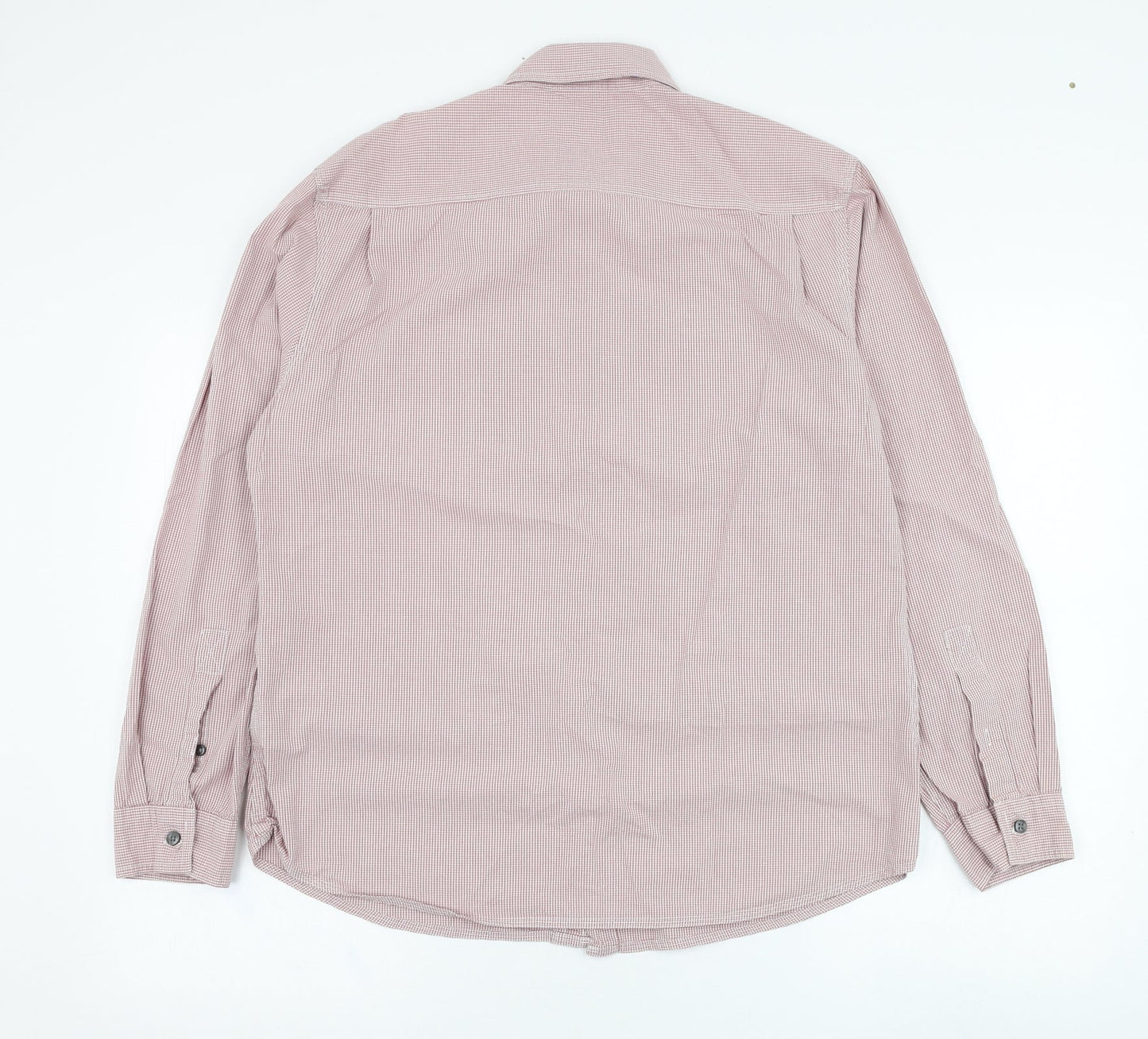 Red Herring Mens Red Check Cotton  Button-Up Size L Collared Button