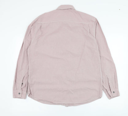 Red Herring Mens Red Check Cotton  Button-Up Size L Collared Button