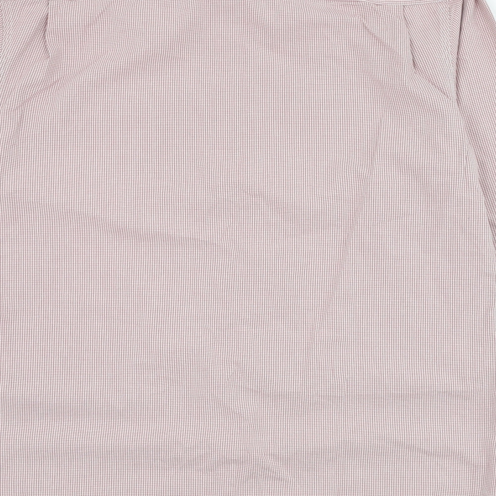 Red Herring Mens Red Check Cotton  Button-Up Size L Collared Button