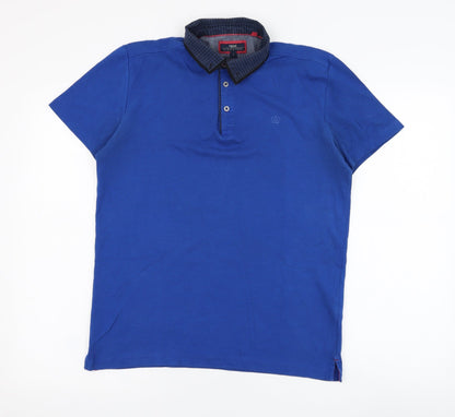 NEXT Mens Blue  Cotton  Polo Size M Collared Pullover