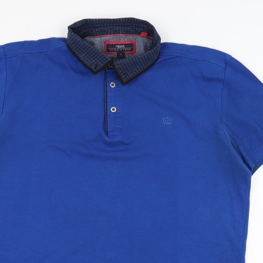 NEXT Mens Blue  Cotton  Polo Size M Collared Pullover