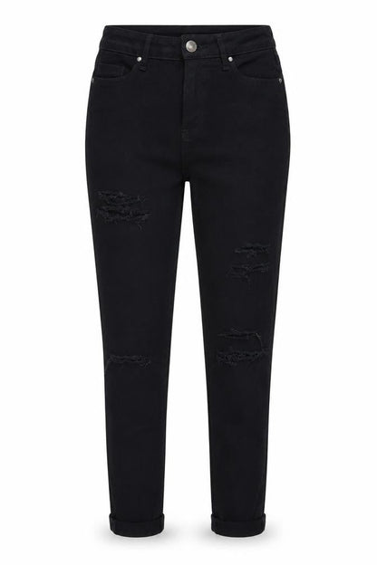 Front view of Miss Selfridge women’s black cotton skinny jeans, size UK 8, 24-inch leg regular zip