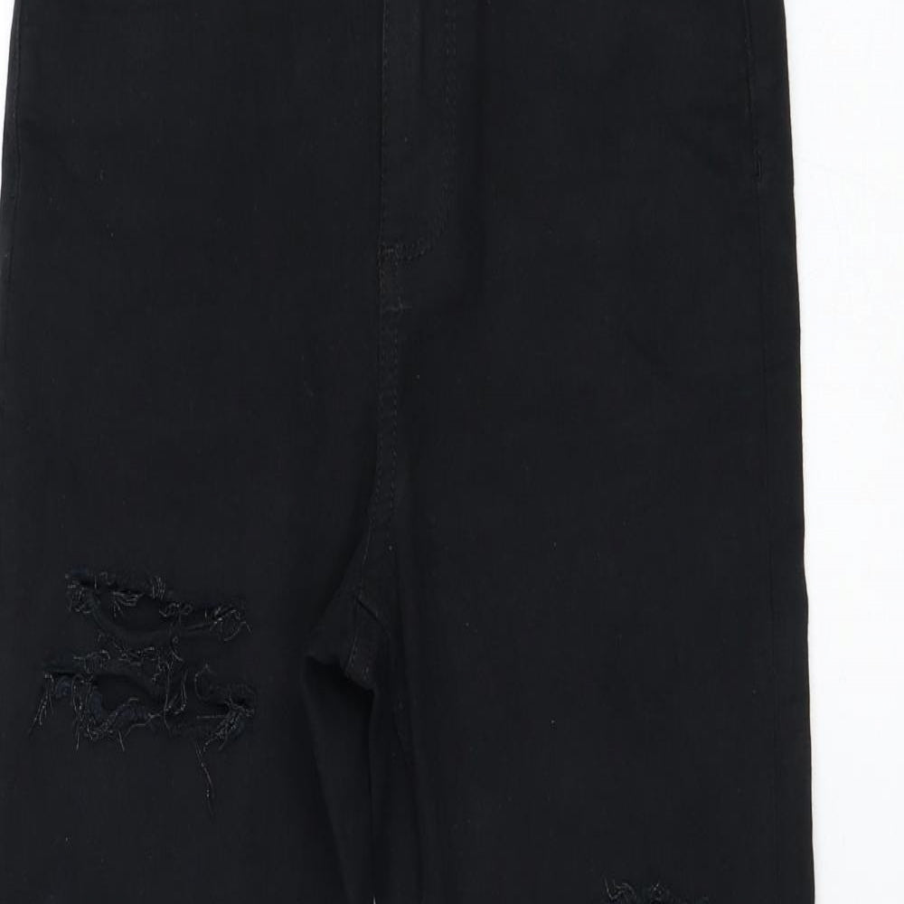 Miss Selfridge Womens Black  Cotton Skinny Jeans Size 8 L24 in Regular Zip
