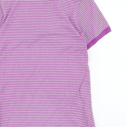 Jack Wills Mens Purple Striped Cotton  Polo Size XS Collared Pullover